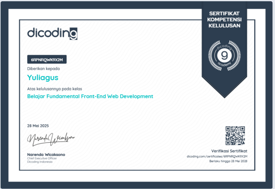 Dicoding - Belajar Fundamental Front-End Web Development