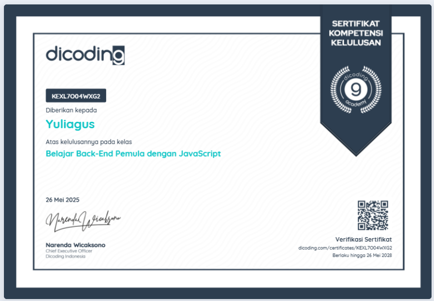 Dicoding - Belajar Back-End Pemula dengan JavaScript
